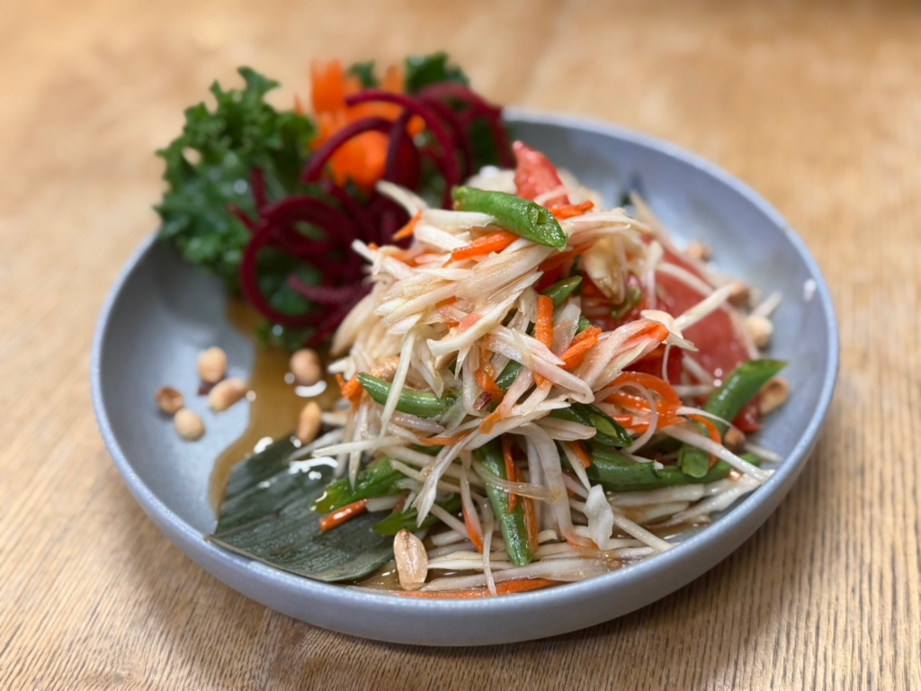 A plated Thai salad photographed at Bai Bua